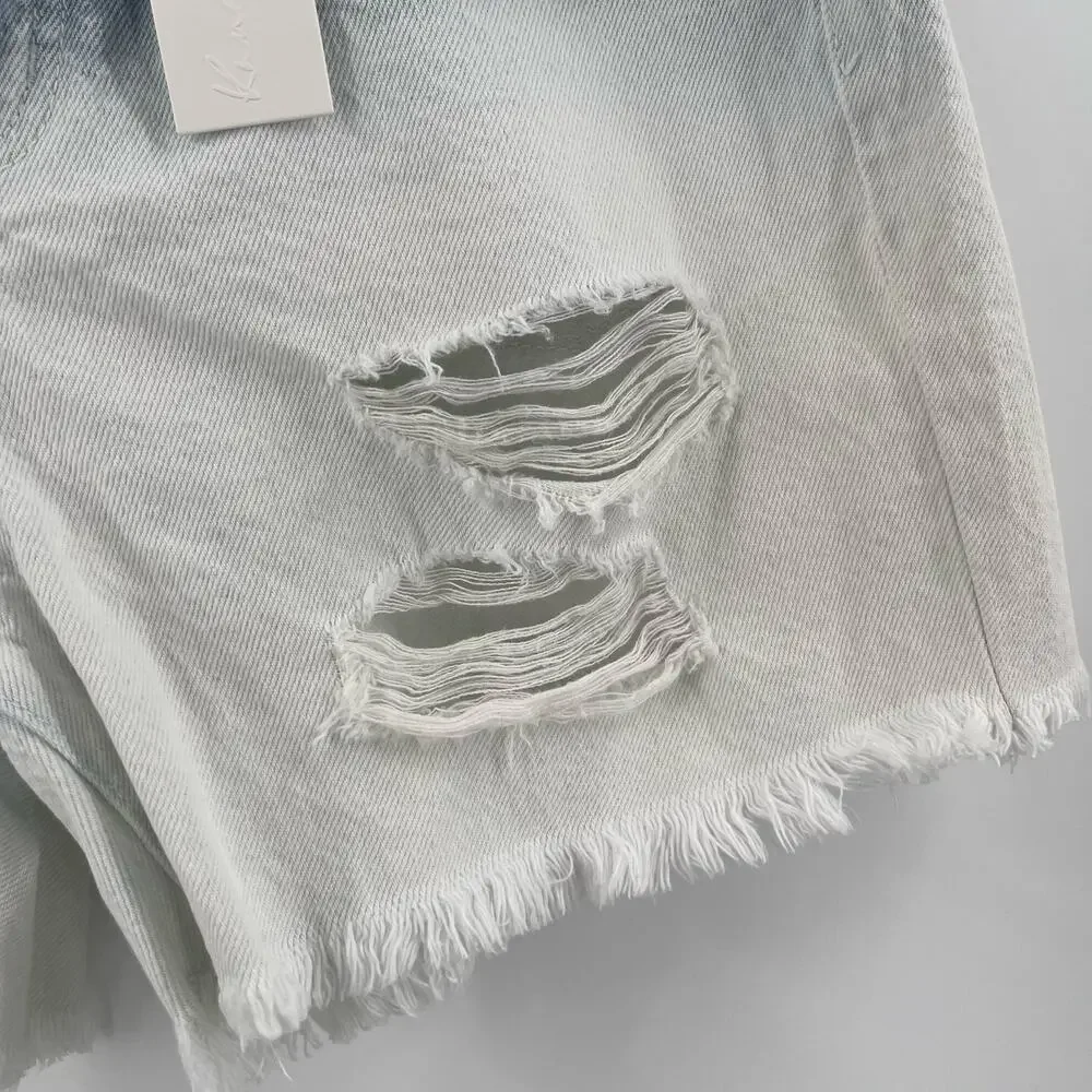 KANCAN Jean Shorts Size 26 Ombre Tie Dye 100% Cotton Never Fade Away Boyfriend